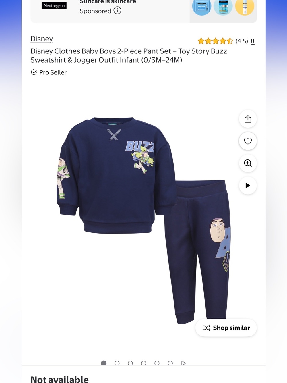 Buzz Lightyear Navy Toddler Sweatshirt & Pants Set